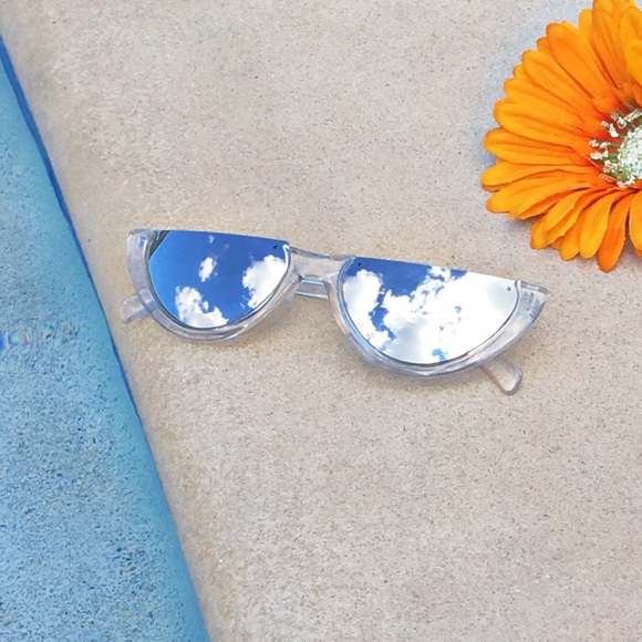 “Sandy” Half Frame Slim Cat Eye Mini Shades - Picture 2 of 4